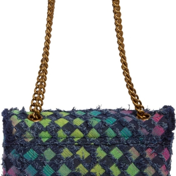 Kurt Geiger NWT Medium Kensington Flocked Denim Crossbody - Picture 8 of 8